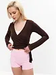 Топ с кружевом Пилатес Коричневый S/M, 2XS/XS, L/XL