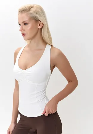 Майка со сборкой Айвори M, S, XS, L