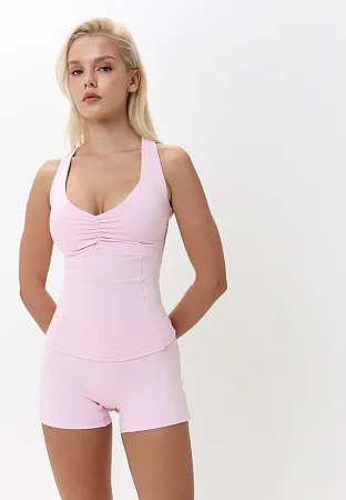 Майка со сборкой Розовый Зефир XS, S, M, L