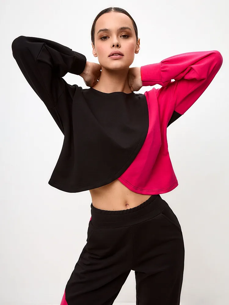 Свитшот Coolfit Черный/фуксия