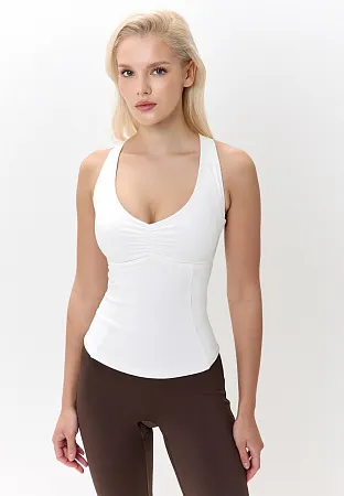 Майка со сборкой Айвори M, S, XS, L